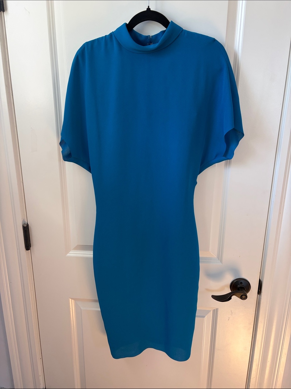 Reiss NWT, Blue  High-Neck Mini Dress